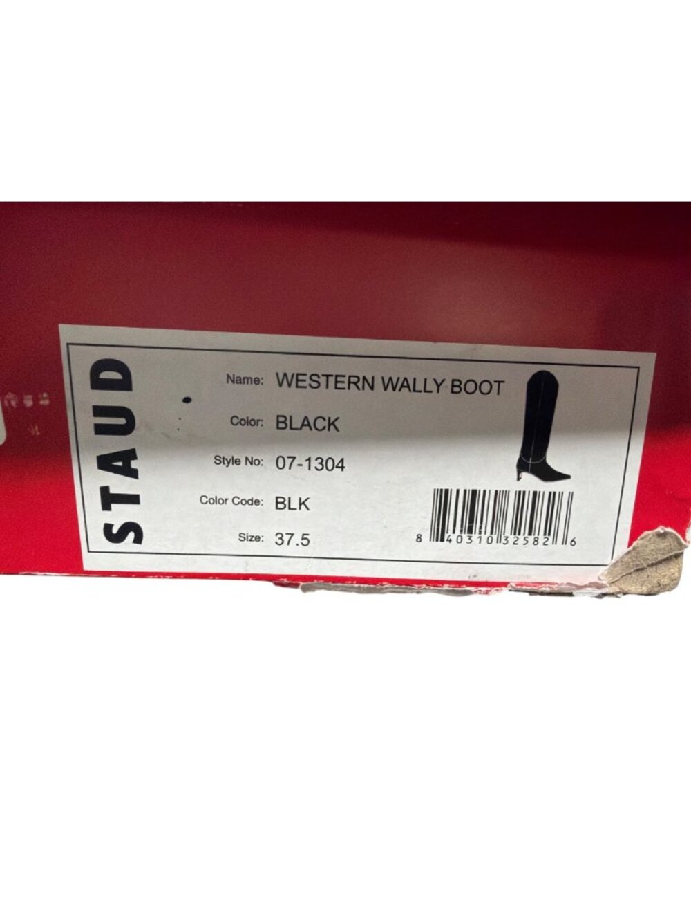 NWB Staud Western Wally Boots Black Size 37.5/US 7 - Picture 10 of 10